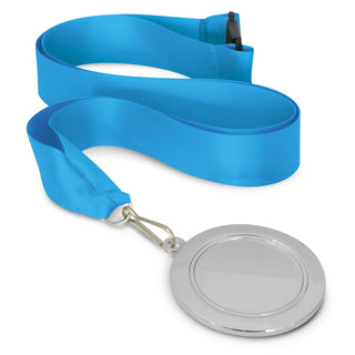 Crest Medal - 65mm (Dark Green) — Light Blue/Silver