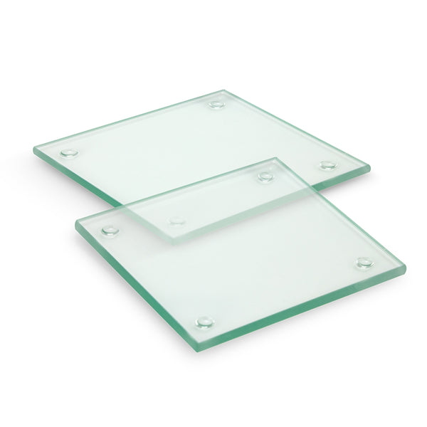 Clarity Glass Coaster - Set of 2 - Square (Clear)