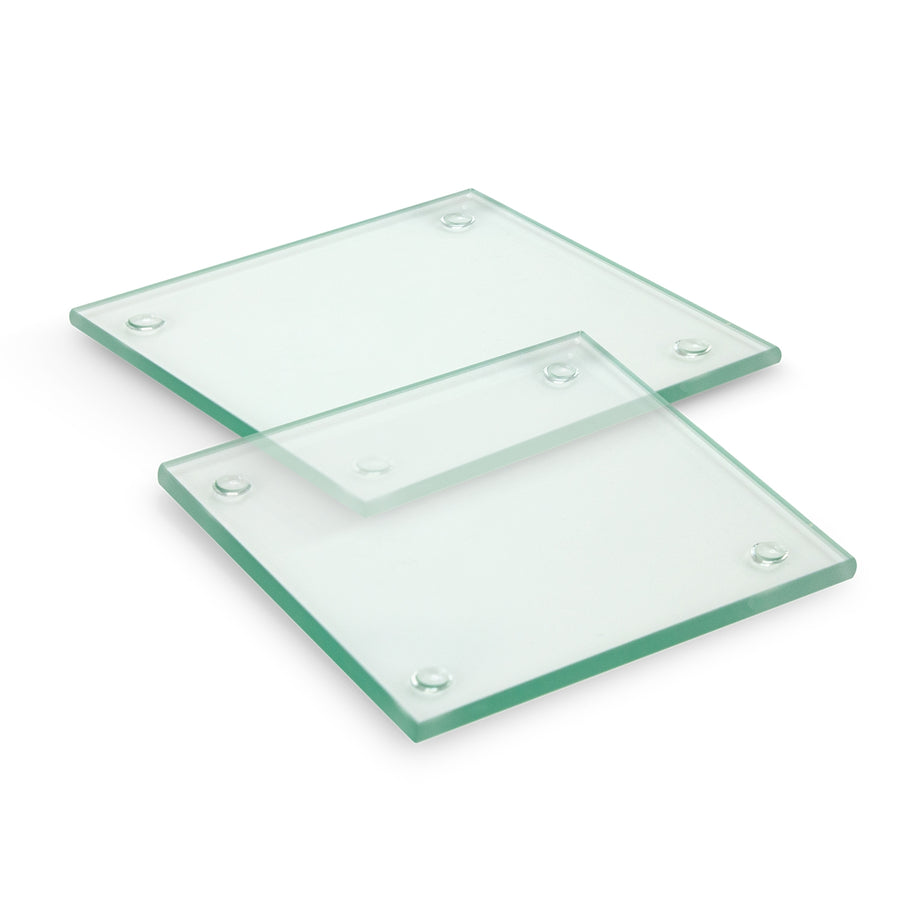 Clarity Glass Coaster - Set of 2 - Square (Clear)