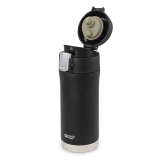 Swiss Peak Elite Copper Vacuum Mug (Black) — Open