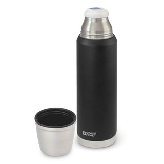 Swiss Peak Elite Copper Vacuum Flask (Black) — Lid Off