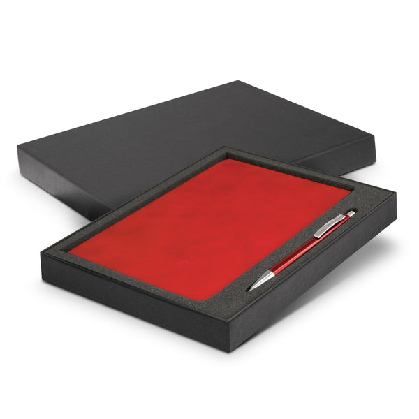 Grain Notebook and Pen Gift Set (Red)