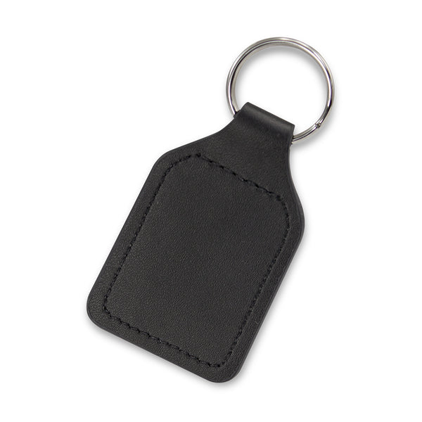 Ashford Leather Key Ring - Square (Black)