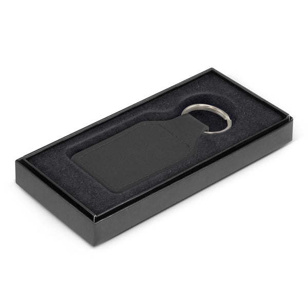 Ashford Leather Key Ring - Square (Black)