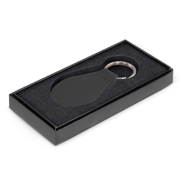 Ashford Leather Key Ring - Round (Black)