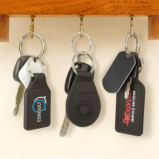 Ashford Leather Key Ring - Round (Black) — Feature