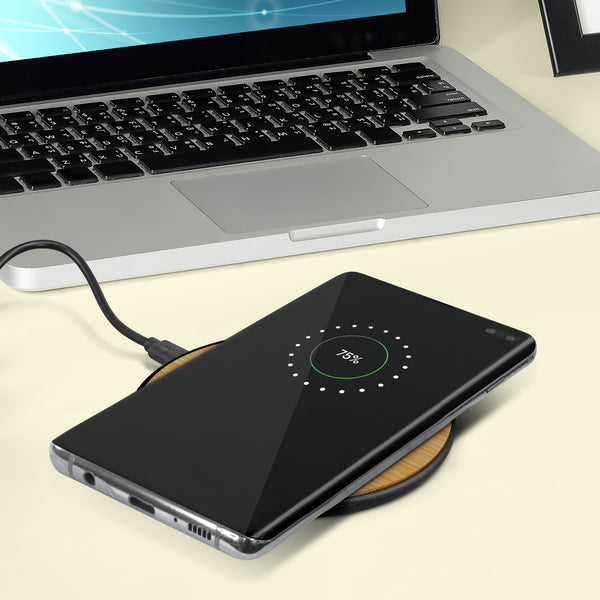 Grove Bamboo 5W Wireless Charger (Natural/Black)