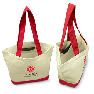 Canvas Sedona Canvas Tote Bag (Orange/Natural) — Internal