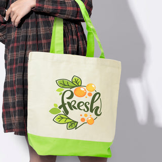 Canvas Sedona Canvas Tote Bag (Bright Green/Natural) — Feature