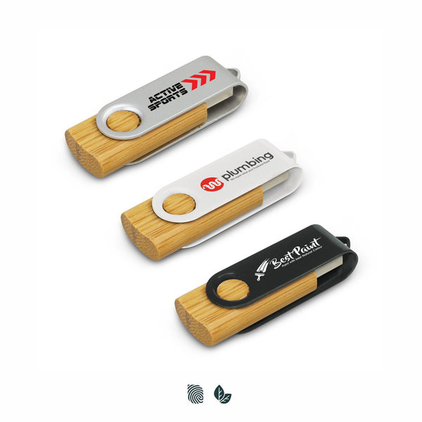Cipher 4GB Bamboo Flash Drive (Bright Green/Natural)