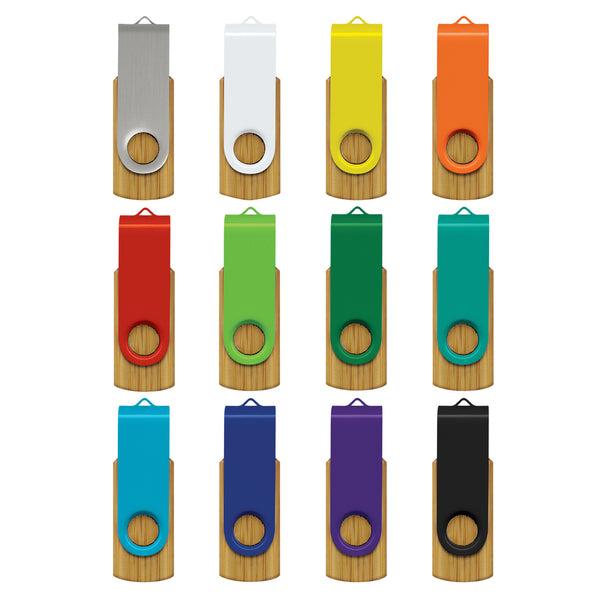 Cipher 4GB Bamboo Flash Drive (Red/Natural)