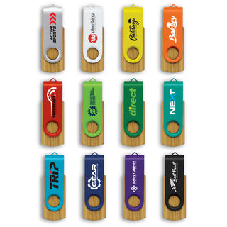 Cipher 4GB Bamboo Flash Drive (Light Blue/Natural) — Feature