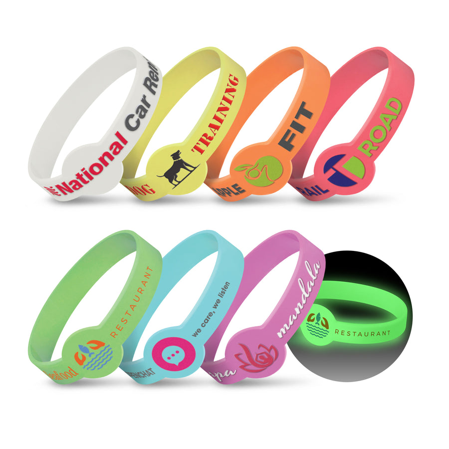 Rally Silicone Wrist Band - Glow in the Dark (Translucent White)