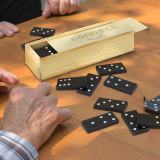 Cedar Dominoes Game (Natural) — Feature