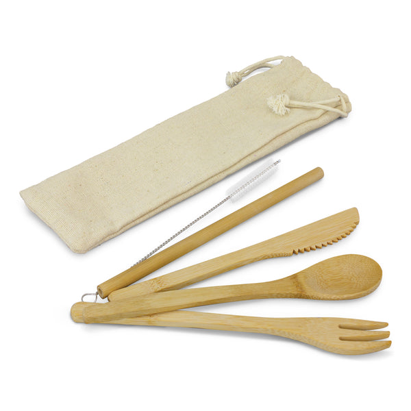 Organic Bamboo Cutlery Set (Natural)