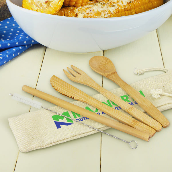 Organic Bamboo Cutlery Set (Natural)