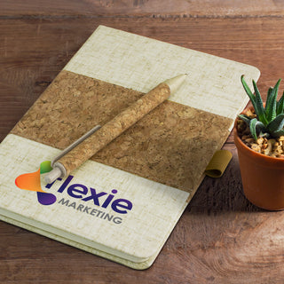 Linen Notebook & Pen Set (Natural) — Feature