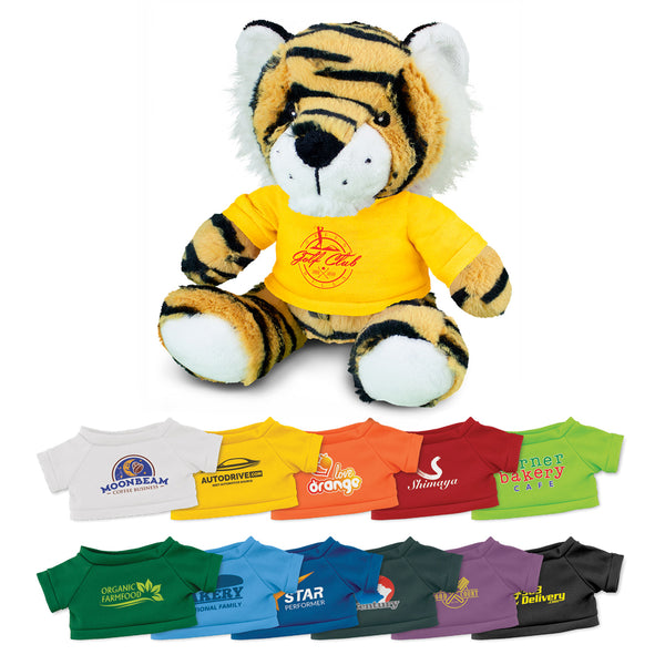 Savanna Tiger Plush Toy (T-Shirt: White)