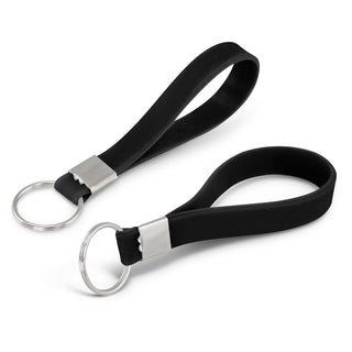 Flex Silicone Key Ring (Pink) — Black