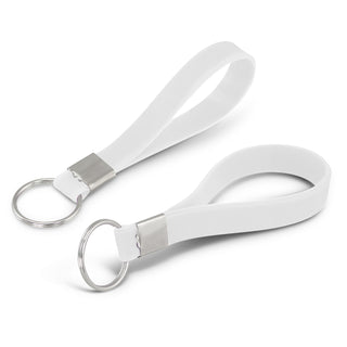 Flex Silicone Key Ring (Pink) — White