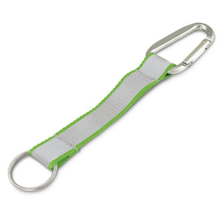 Bright Reflector Key Ring (Black) — Bright Green