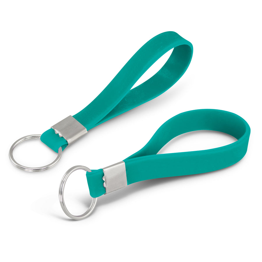Grip Silicone Key Ring - Debossed (Teal)