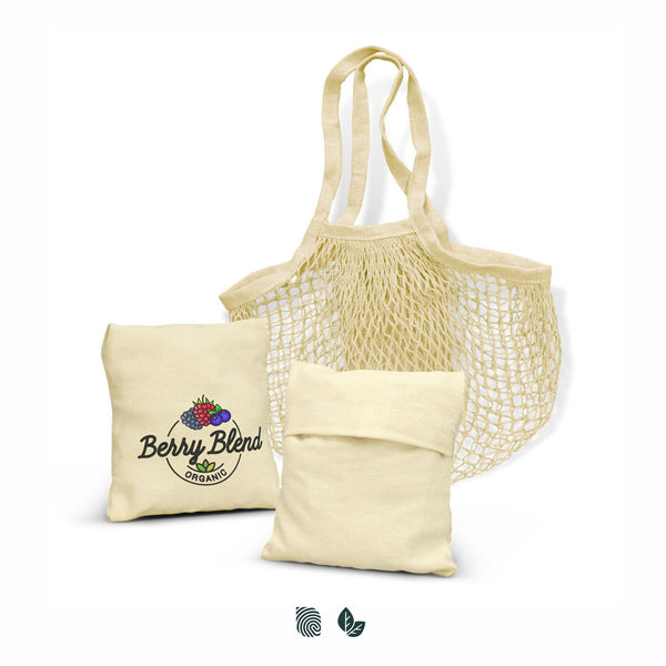 Loom Cotton Mesh Foldaway Tote Bag (Natural)