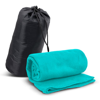 Thermal Fleece Blanket in Carry Bag (Light Blue)