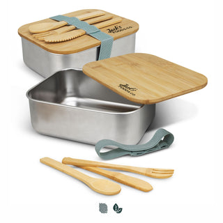 Grove Lunch Box with Cutlery (Natural/Silver) — Impact Aware