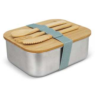 Grove Lunch Box with Cutlery (Natural/Silver) — Natural