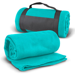 Ember Fleece Blanket with Strap (Light Blue)