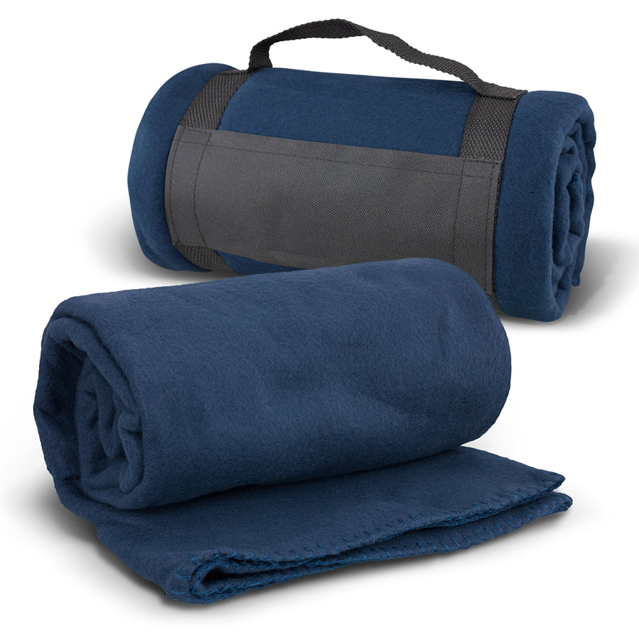 Ember Fleece Blanket with Strap (Navy)