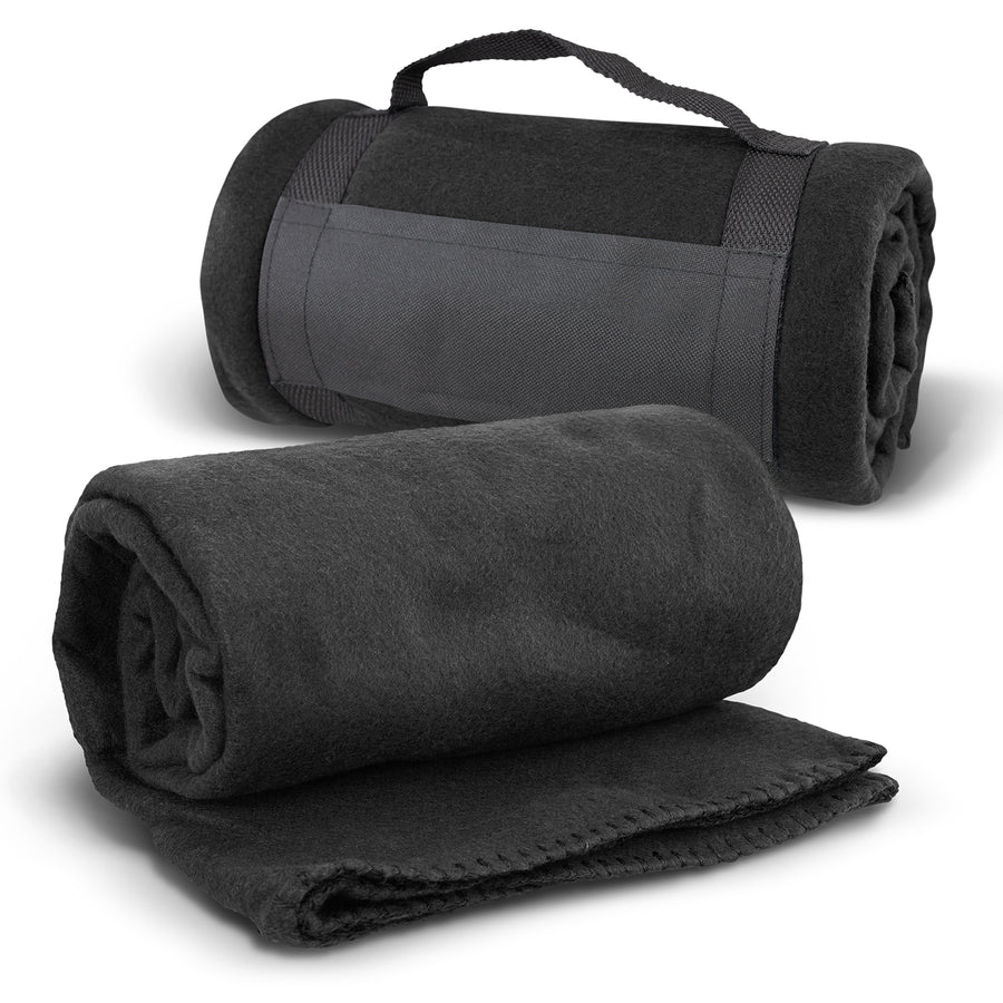 Ember Fleece Blanket with Strap (Black)
