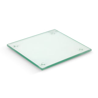 Crystal Single Glass Coaster Square - Full Colour (Clear) — Clear
