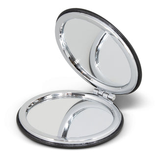 Pearl Compact Mirror (Black) — Open