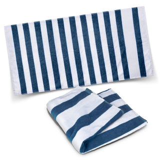 Esplanade Beach Towel (White/Navy)