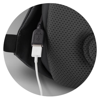 Flux Backpack (Black) — Charging Port