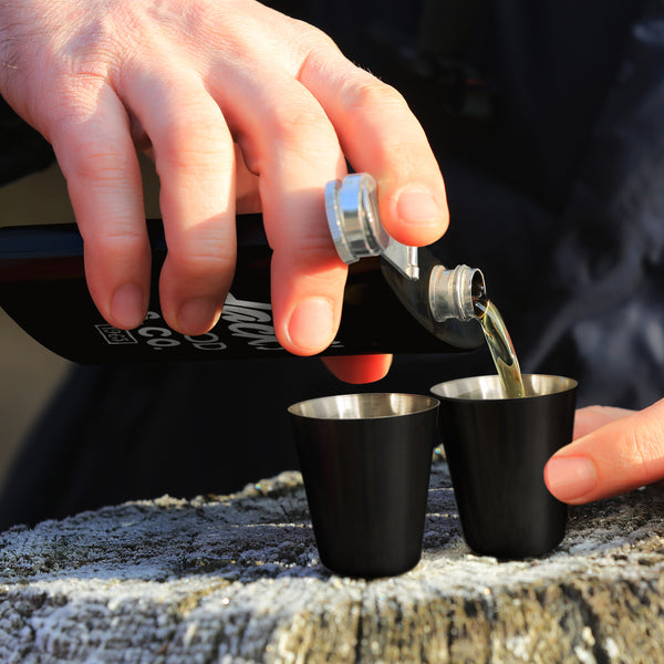 Summit Hip Flask Gift Set (Black)