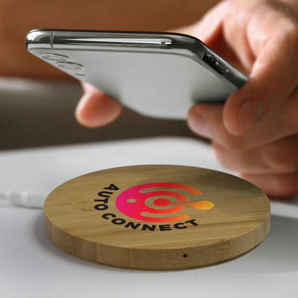 Grove Bamboo Wireless Charger - Round (Natural)