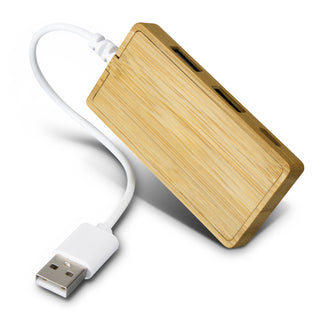 Node Bamboo USB Hub (Natural) — Back
