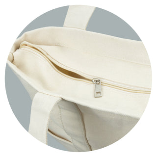 Canvas Canvas Tote Bag (Natural) — Zip