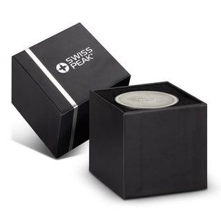 Swiss Peak Bass Speaker (Steel Grey) — Gift Box