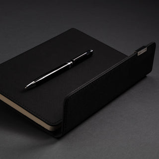 Swiss Peak A5 Notebook and Pen Set (Black) — Feature