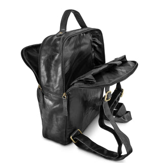 Pierre Cardin Leather Backpack (Black) — Internal