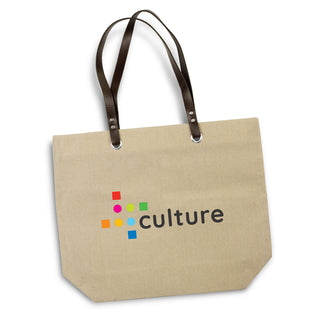Flax Tote Bag (Natural/Brown)