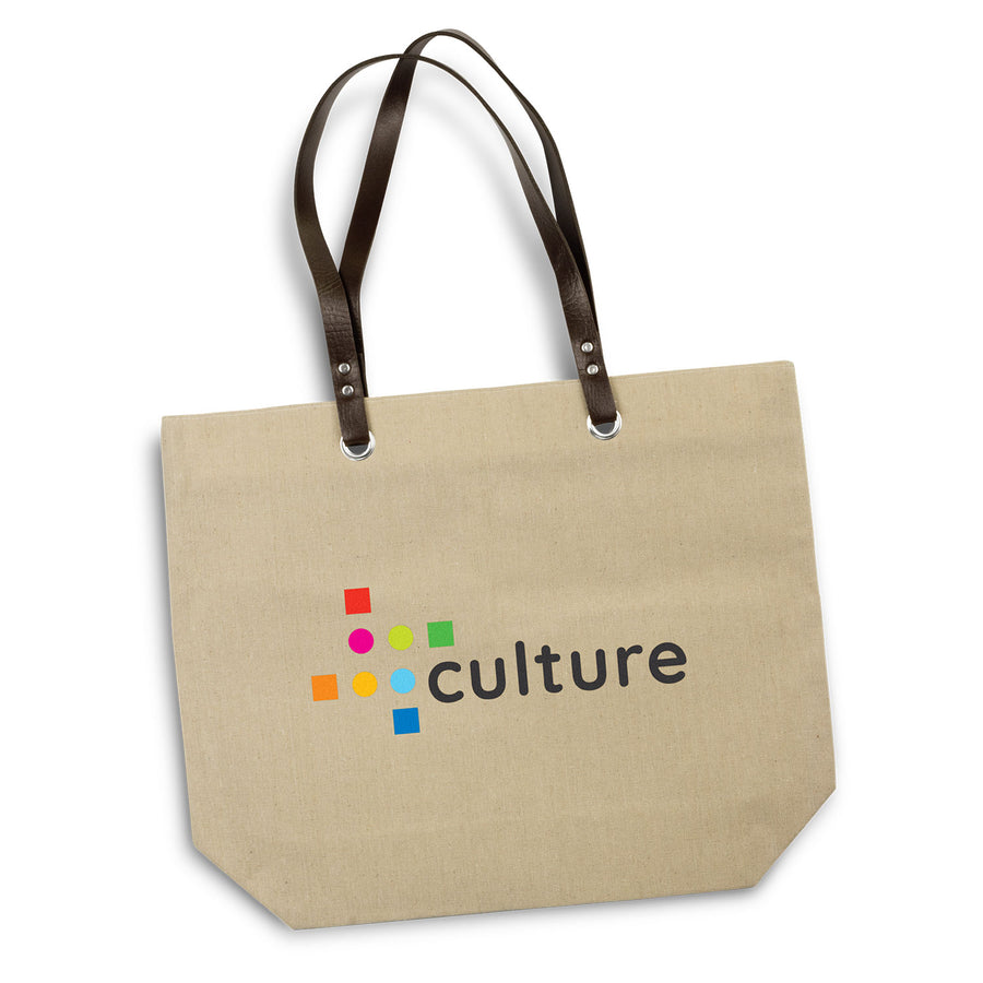 Flax Tote Bag (Natural/Brown)