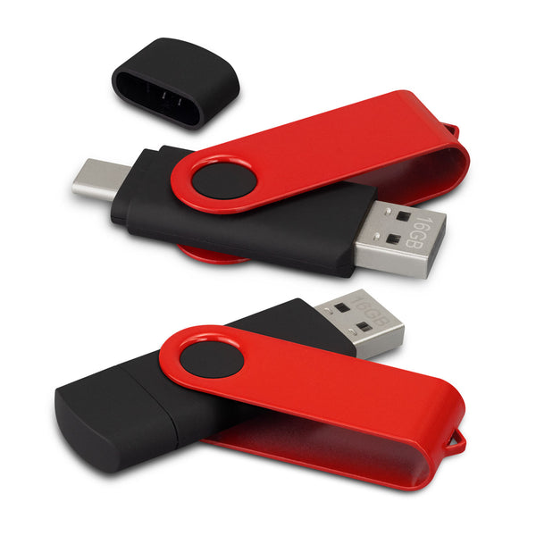 Apex 16GB Dual Flash Drive (Light Blue)