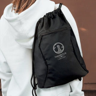 Canvas Drawstring Backpack (Black) — Feature