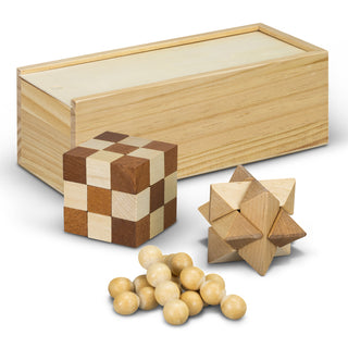 Beech Wooden Brain Teaser Set (Natural) — Set