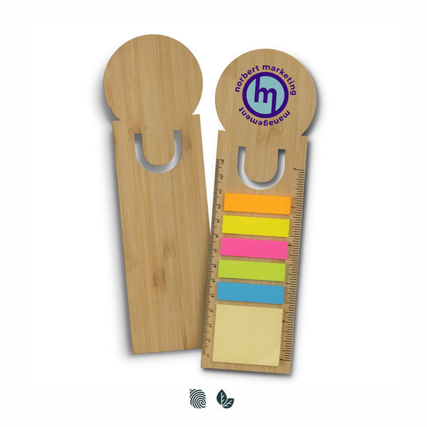 Press Bamboo Ruler Bookmark - Round (Natural)